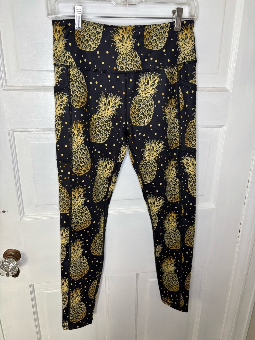Constantly Varied Gear Women's Leggings - Black with Gold Pineapples